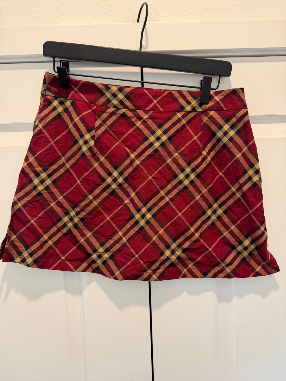 BRAND NEW! Cider Red Plaid Mini Skirt